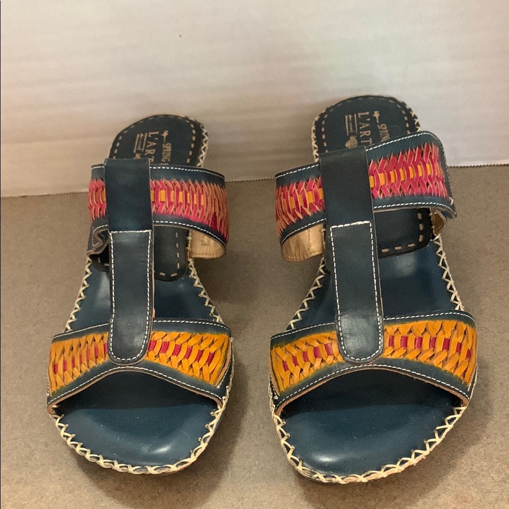 Spring Step L’Artiste Colorful Leather Sandals size 41 - 9.5